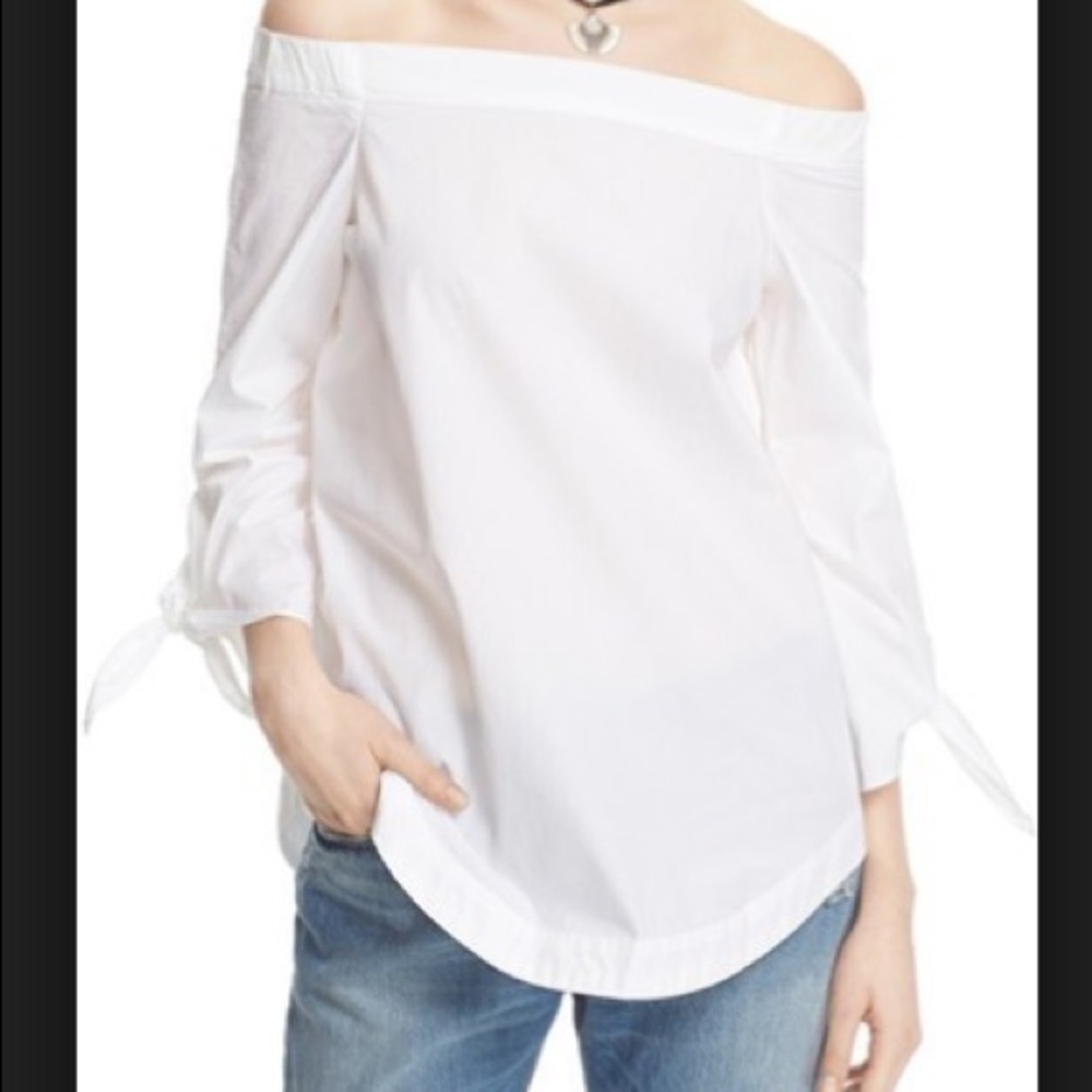 So Authentic Basic Off Shoulder Top - White